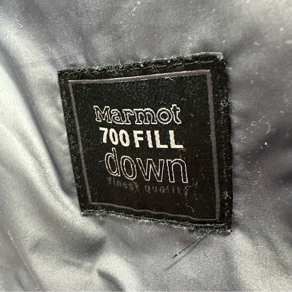 Marmot 700 Fill Down Knit Sleeves Zip Front Puffer Jacket, 700 down fill. - Picture 6 of 7